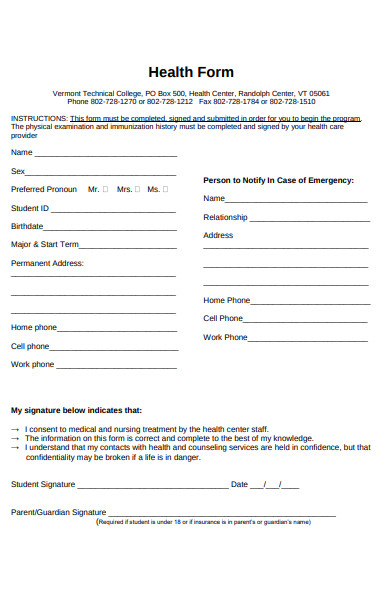 FREE 51 Health Forms In PDF Ms Word Excel