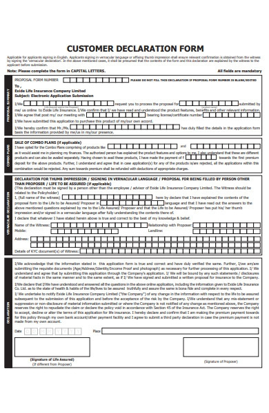 FREE 52 Declaration Forms In PDF MS Word XLS