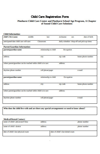 Free Printable Daycare Emergency Forms 16 Images Blank Forms For 