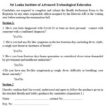 HEALTH DECLARATION FORM Advanced Technological Institute Batticaloa