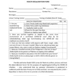 HEALTH DECLARATION FORM SAMPLE