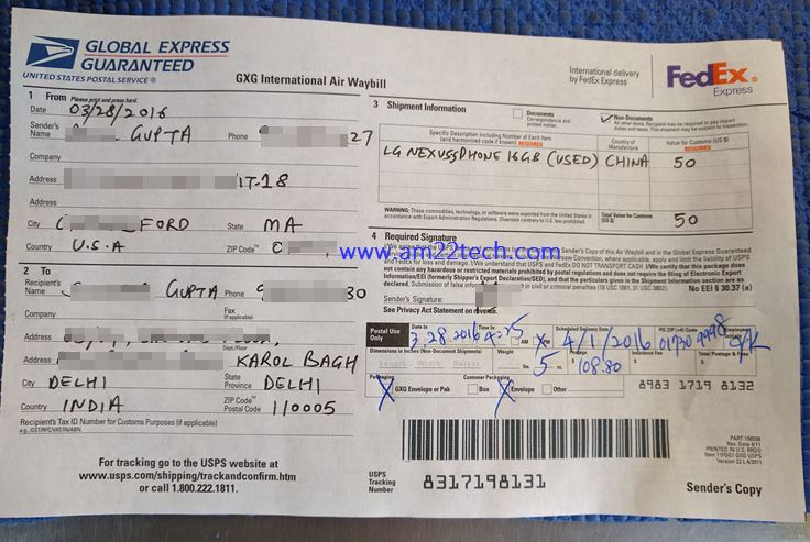 How To Send Used Mobile To India By USPS Fedex From USA USA