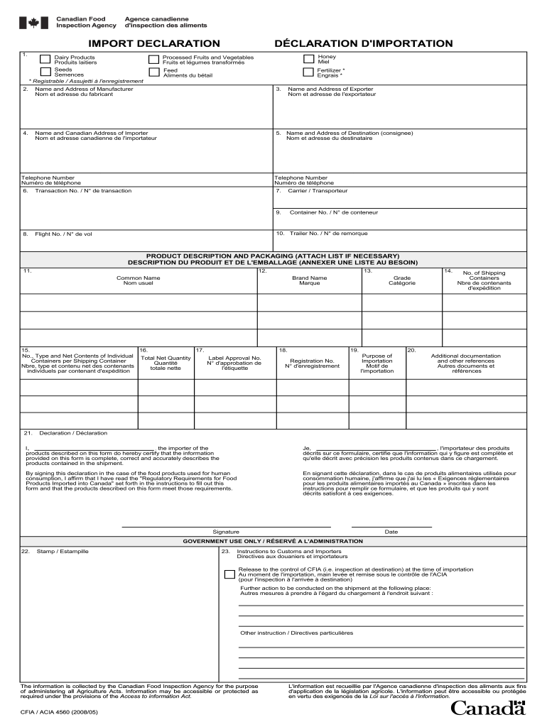 Import Declaration Form Fill Out Sign Online DocHub