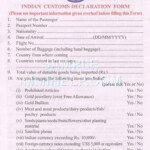 India Customs Declaration Form
