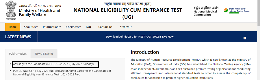 NEET 2022 today At 2 00 PM See The NTA Advisory To The Candidates For 