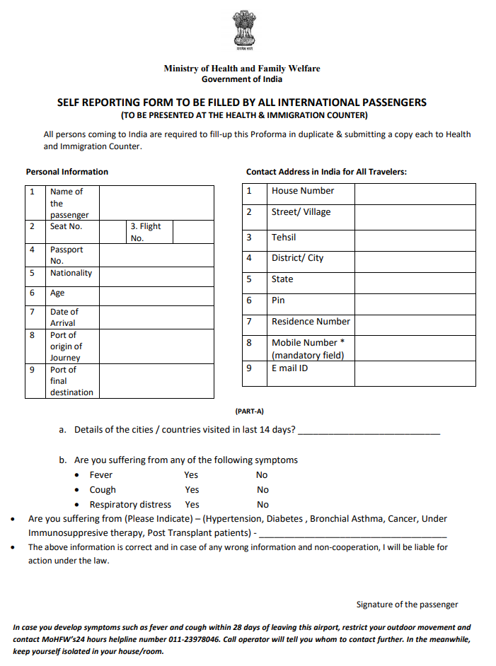 Passenger Locator Form Passenger Locator Form useless For Tracking 