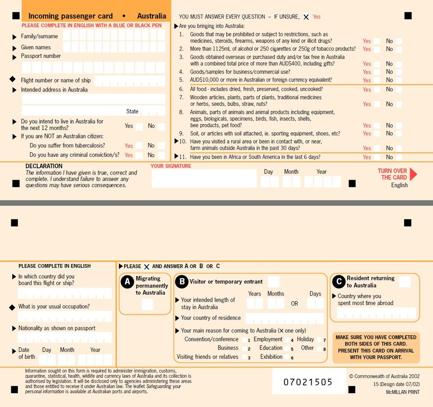 Passenger Name Cards Immigration Experts Australia