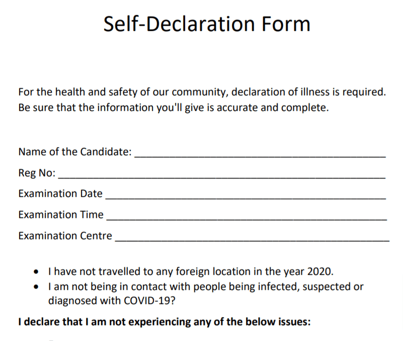  PDF Self Declaration Form NTA PDF City in