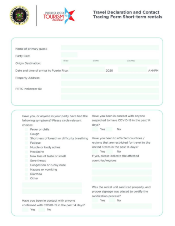 Travel Declaration Form Puerto Rico Feelxoler