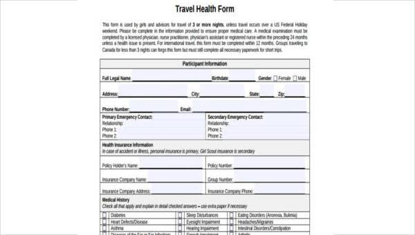 Traveler Health Declaration Form All In One Photos