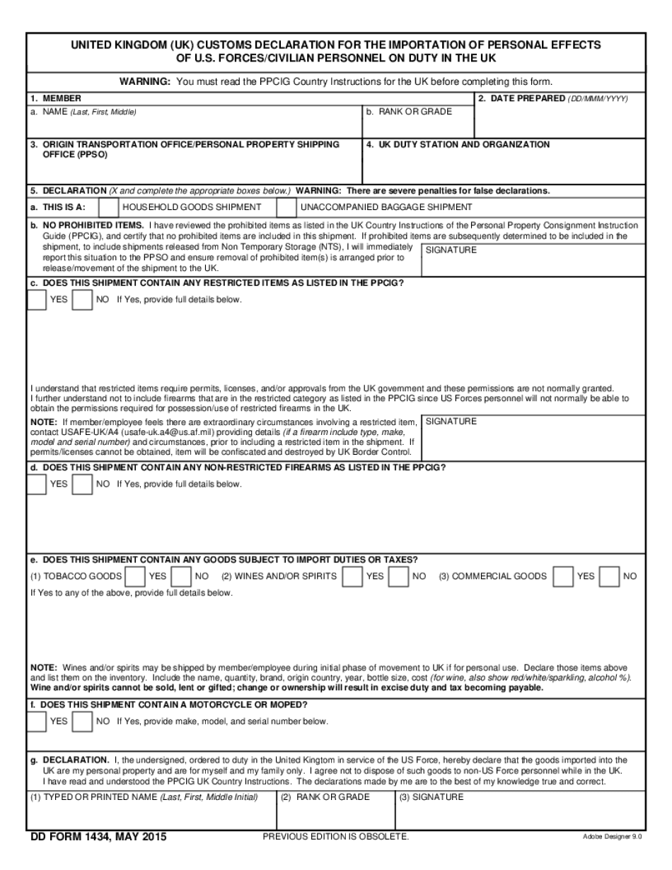 Uk Customs Declaration Form PDF Fill Out And Sign Printable PDF 