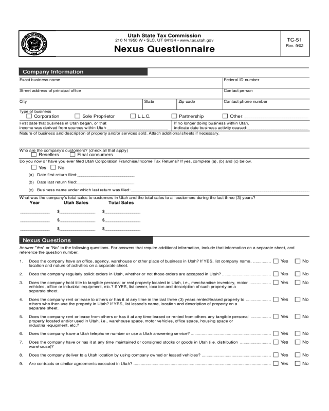 2023 Nexus Declaration Form Fillable Printable PDF Forms Handypdf