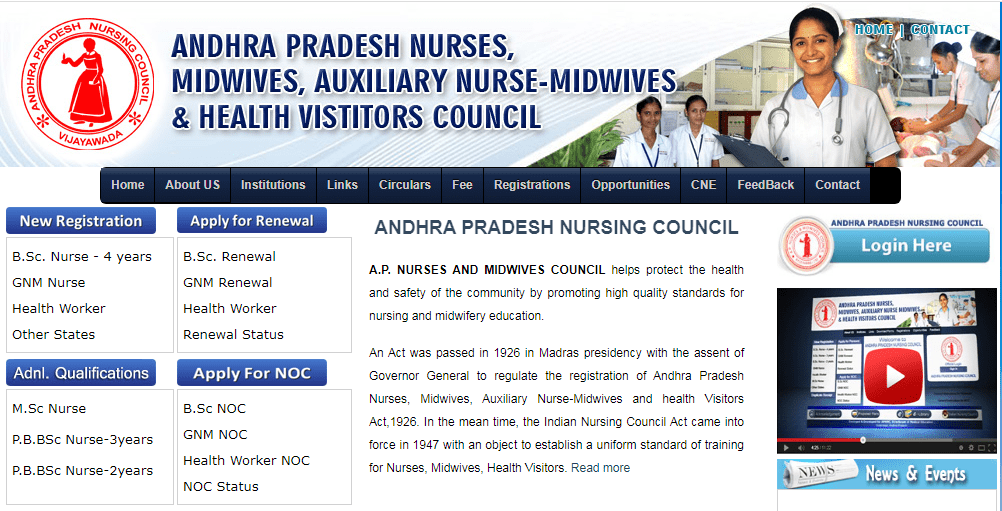 Andhra Pradesh Nursing Council Registrations Syllabus Fee Structure