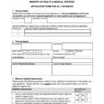Application Form For Ministry Of Health 2020 Fill And Sign Printable