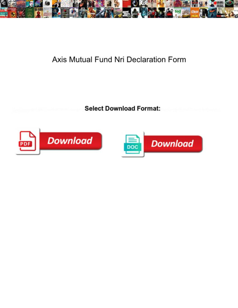 Axis Mutual Fund Nri Declaration Form 2022 