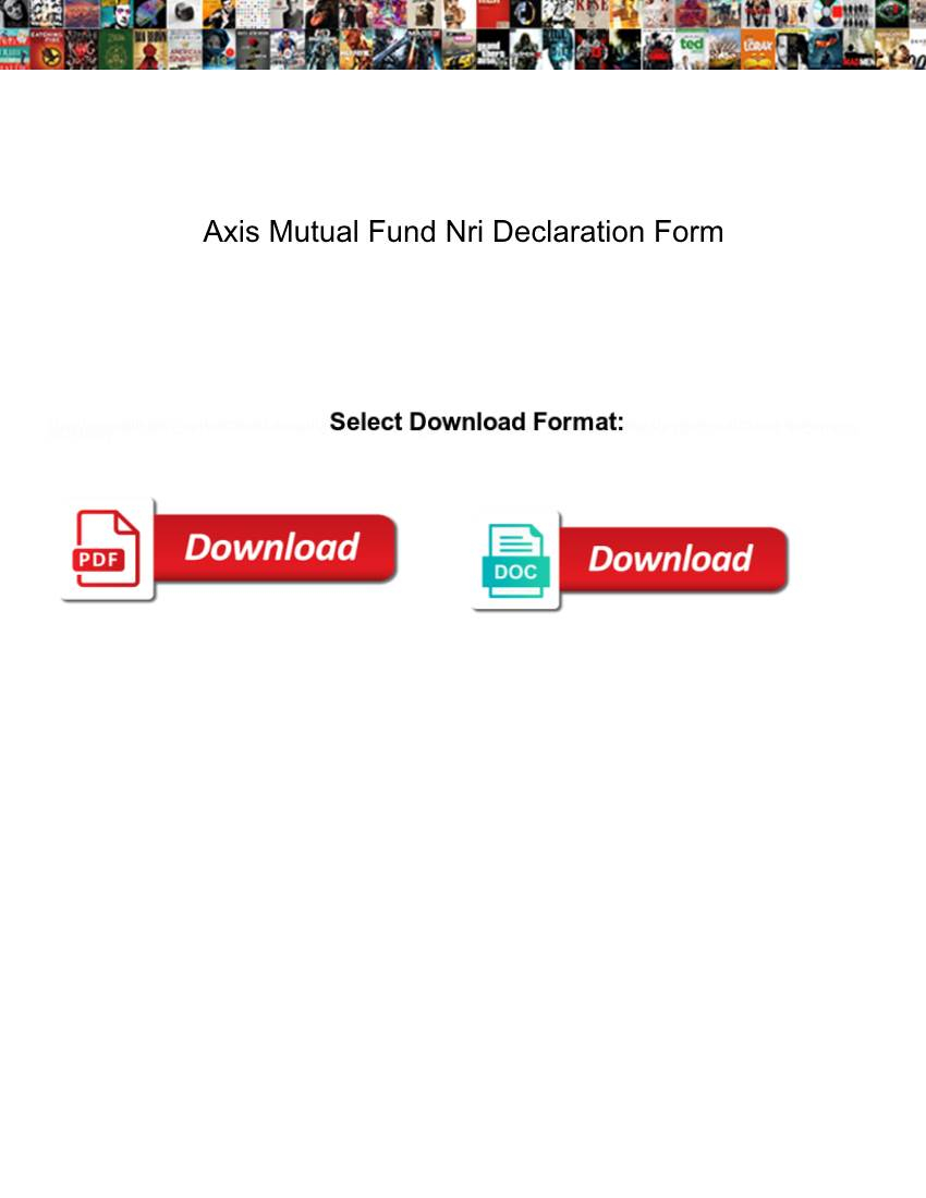 Axis Mutual Fund Nri Declaration Form 2022