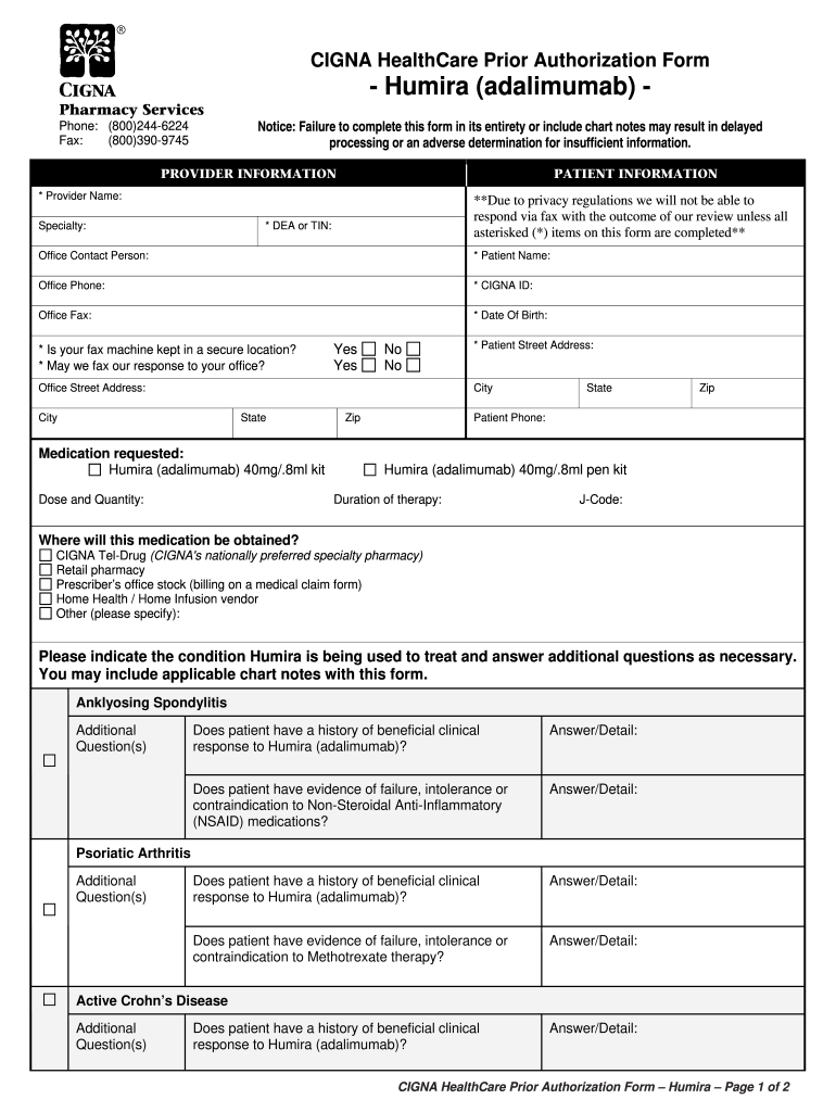 Cigna Prior Authorization Form For Fill Out Sign Online DocHub