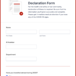 Covid Self Declaration Form For Employees Employment Form