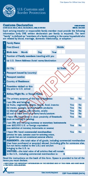 Customs Form Map Happy