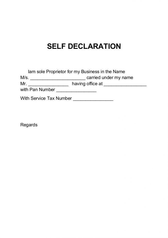 Declaration Letter Sample