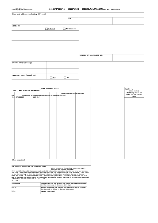 Fillable Export Declaration Form Aim High Inc Home Page Printable 