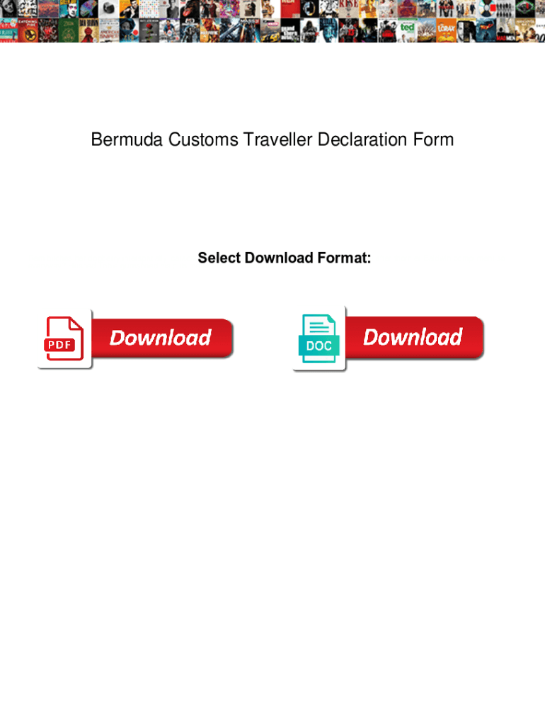 Fillable Online Bermuda Customs Traveller Declaration Form Bermuda