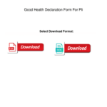 Fillable Online Good Health Declaration Form For Pli Good Health