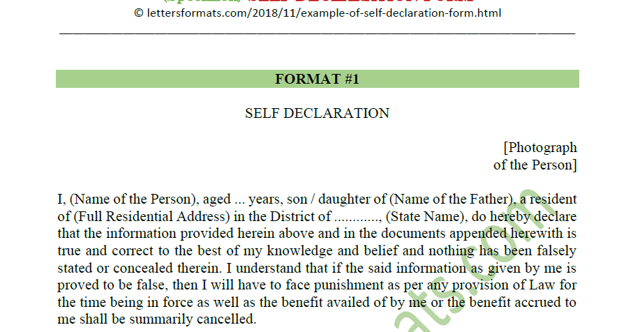  Get 27 Sample Of Declaration Letter Format