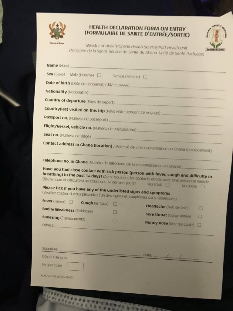 Ghana Travel Health Declaration Form Jeremitettus