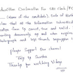 Handwriting Handwritten Declaration For SBI Clerk SBI PO IBPS