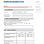 Health Declaration Form Template