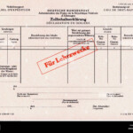 Mail Form German Federal Post Office Customs Declaration For