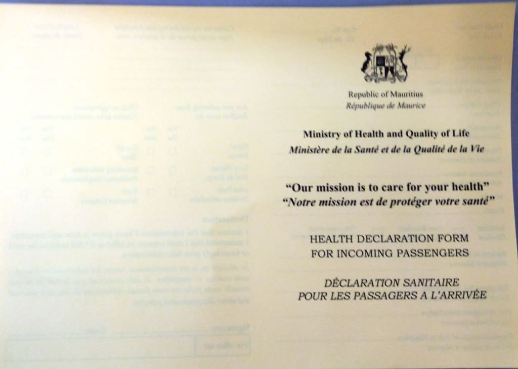 Mauritius Visa On Arrival Health Declaration Form Guide For Tourist 