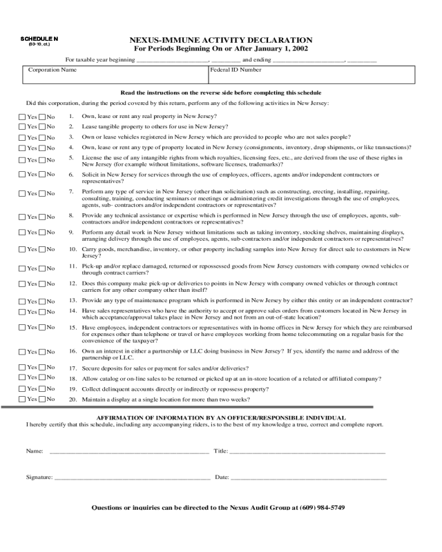 Nexus Customs Declaration Form DeclarationForm