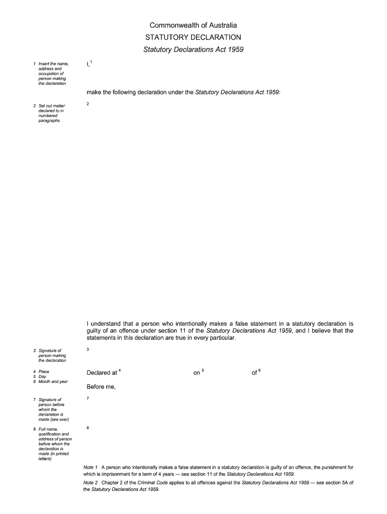 Nsw Statutory Declaration SumahHannan