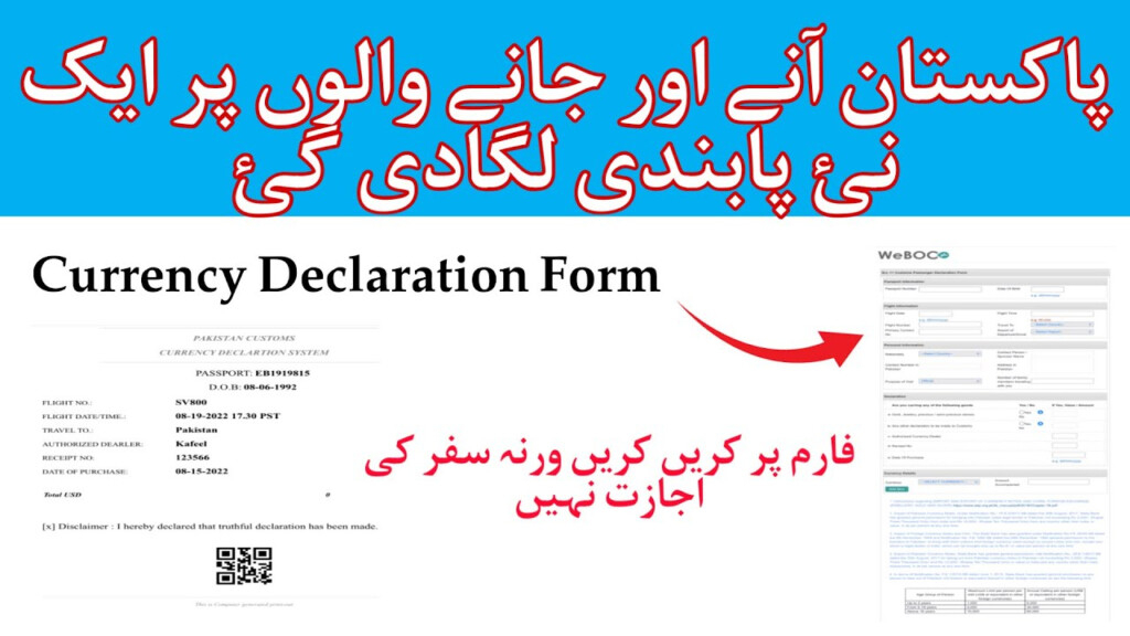 Pakistan Customs Currency Declaration Form DeclarationForm