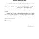 Parents Declaration Form Fill Out And Sign Printable PDF Template