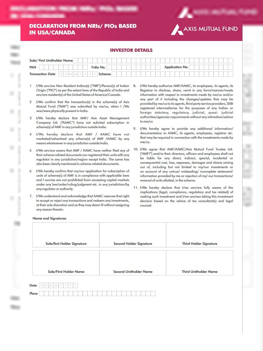  PDF Axis Mutual Fund Declaration From NRI s PIOs Based In USA 