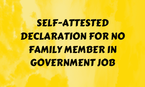 PDF Self Attested Declaration For No Family Member In Government Job