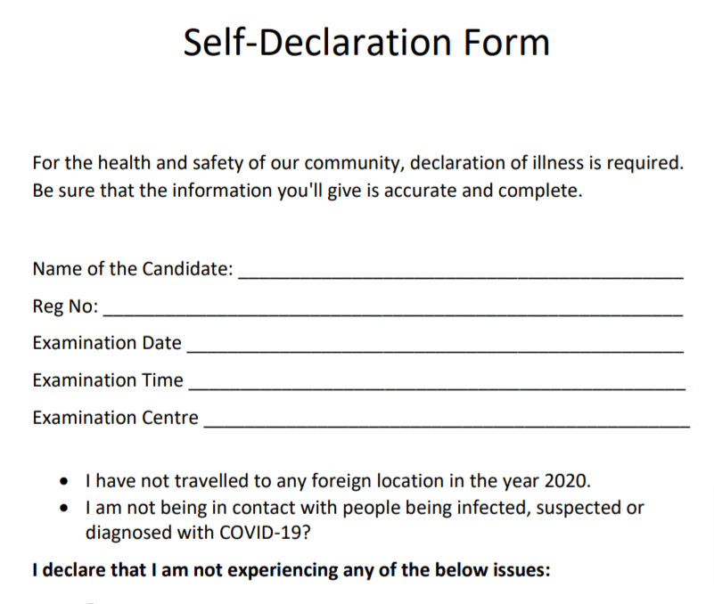  PDF Self Declaration Form NTA DCSD IN