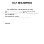 Personal Declaration Letter Self Declaration Form Format For Employment