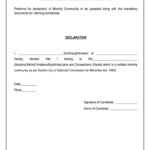 Self Declaration Form For OBC Certificate