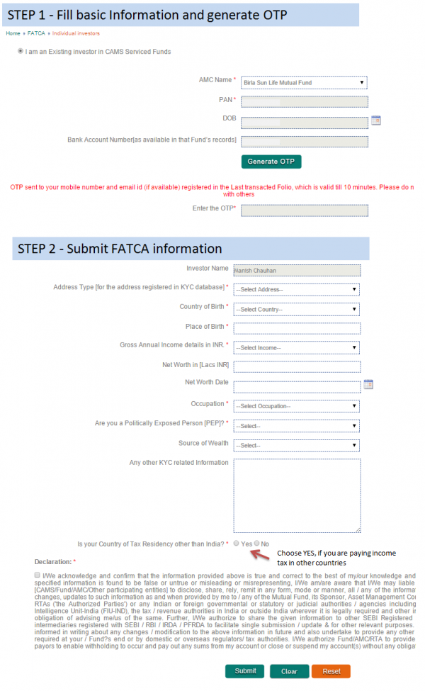 Update Your FATCA Declaration Online In Just 2 Minutes