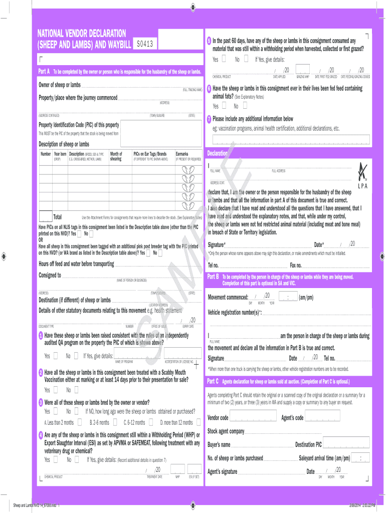 Vendor Declaration Form Fill Out And Sign Printable PDF Template